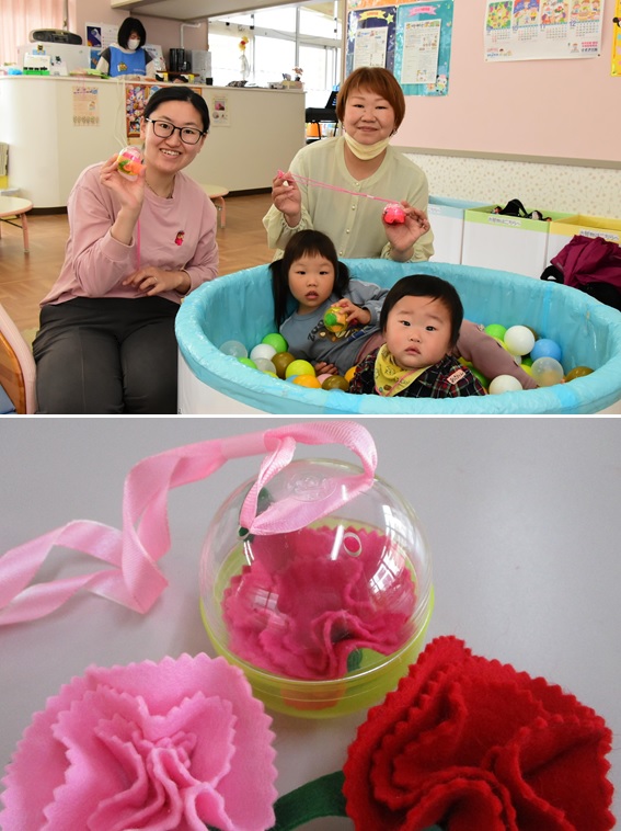 20240508子育て支援センター母の日プレゼント制作