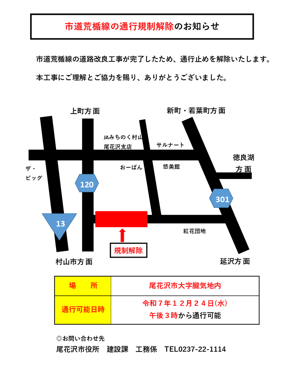 荒楯線規制解除