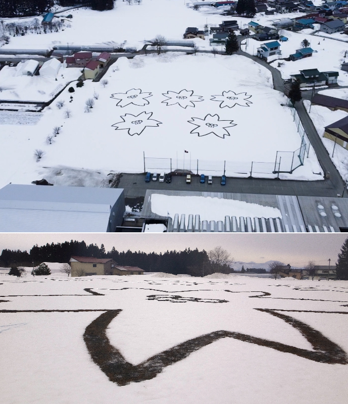 20260303福原注雪上炭アート