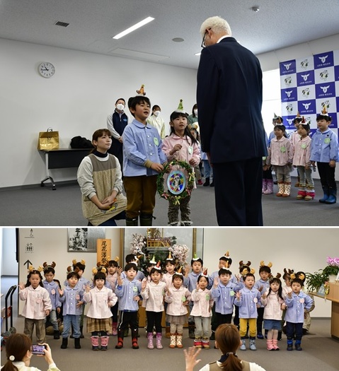 20231221尾花沢幼稚園クリスマス訪問