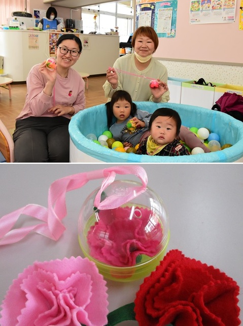 20240508子育て支援センター母の日プレゼント制作